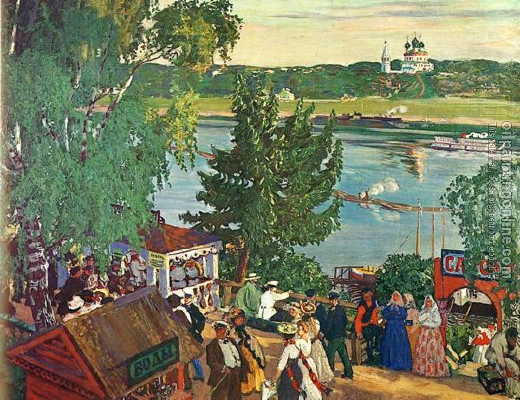 Kustodiev, Boris - Promenade Along the Volga